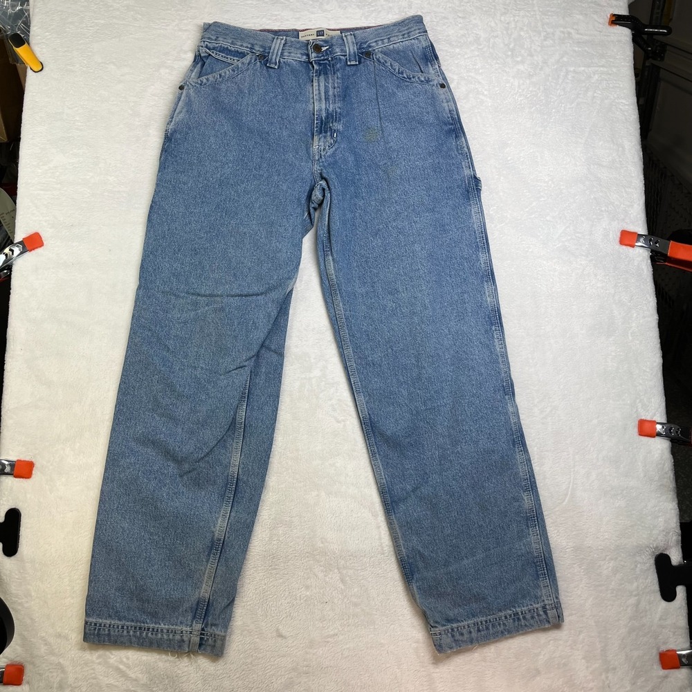 Gap Factory Carpenter Jeans Men's‎ Blue Denim Taper Fit Classic Workwear - 31X32